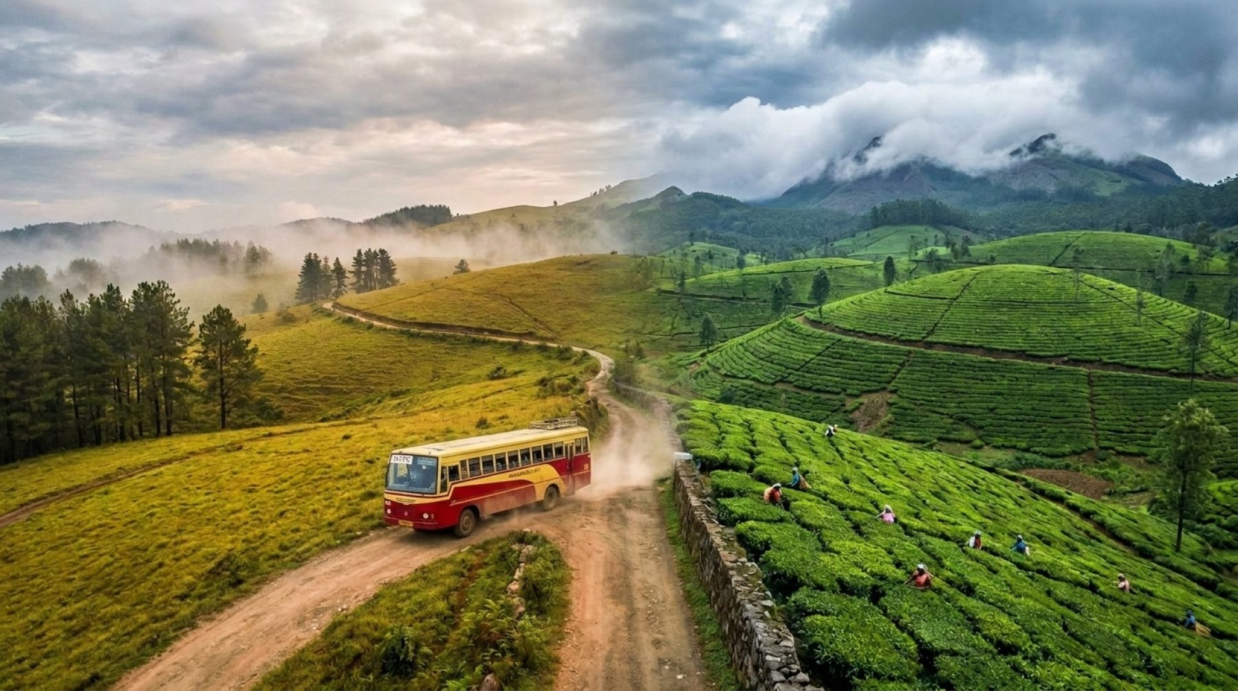 Rolling meadows of Vagamon and tea gardens of Munnar, two Kerala hill stations compared