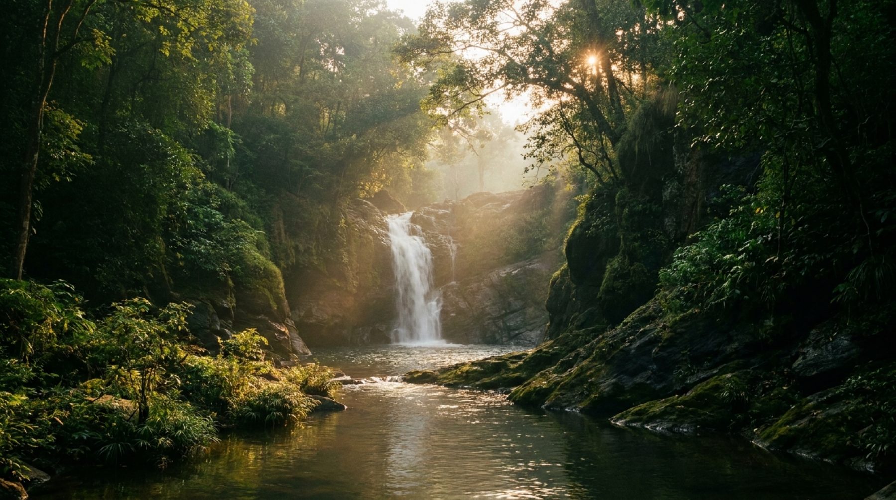 The Manimala River flowing past The Riverside Bliss Stays homestay in Yendayar, Kottayam